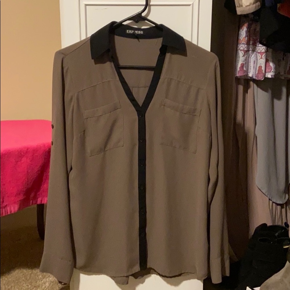 Express two tone portofino blouse